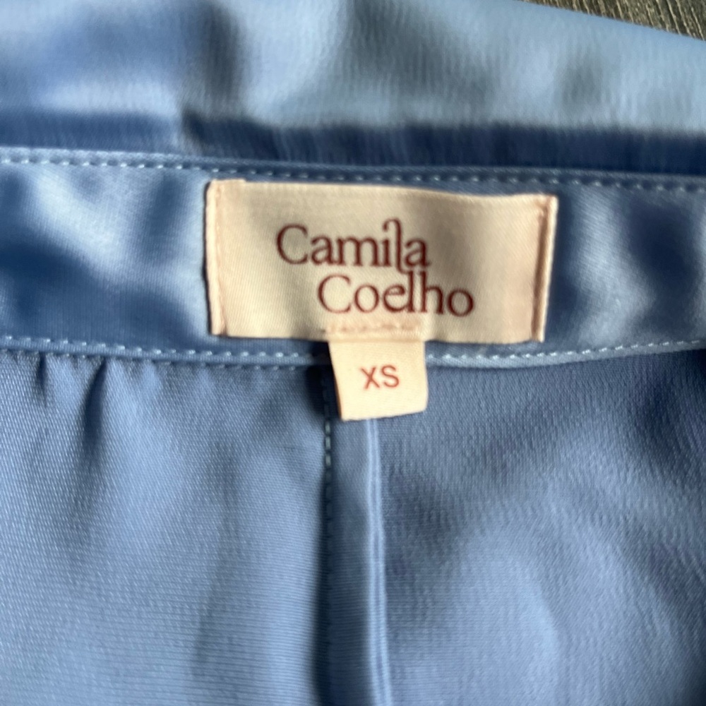 Camila Coelho size XS blue satin romper